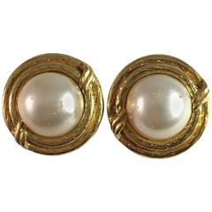 Early 1980s Chanel Faux Pearl Earrings