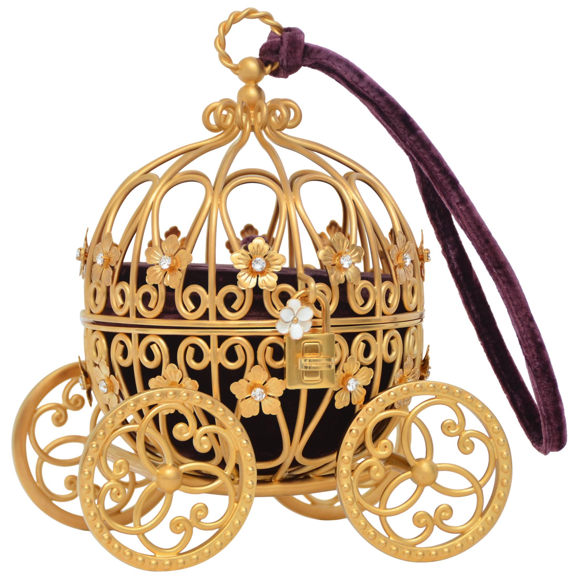 Dolce & Gabbana Cinderella Carriage Ltd Ed Handbag Minaudière Retailed  $15, 000