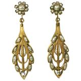 Miriam Haskell Pendientes largos de trigo