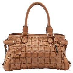 Escada Tote Margaretha orizzontale in pelle intrecciata marrone