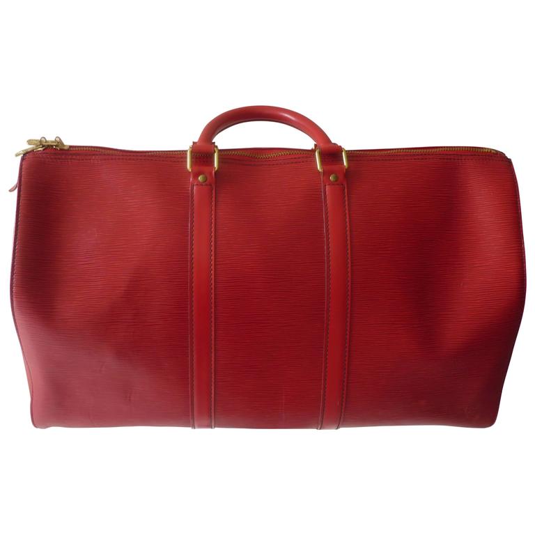 Louis Vuitton Red Epi Leather Vintage Keepall 55 at 1stDibs