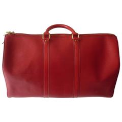 Retro 1989 Louis Vuitton 55 Red Epi Leather Travel Bag VI8910
