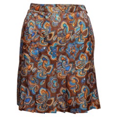 Emilio Pucci Brown & Multicolor 60s Paisley Print Skirt
