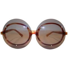 1970's Foster Grant Faux Tortoise Sunglasses With Bolted Lenses