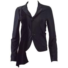 Comme des Garcons Black Lycra and Velvet Asymmetric Hem Jacket