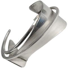 Rare early 1950's Ed Wiener Modernist Sterling Silver Cuff Bracelet