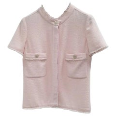 CHANEL 08C 2008 Runaway Collection Pink Wool Boucle Short Sleeves Jacket