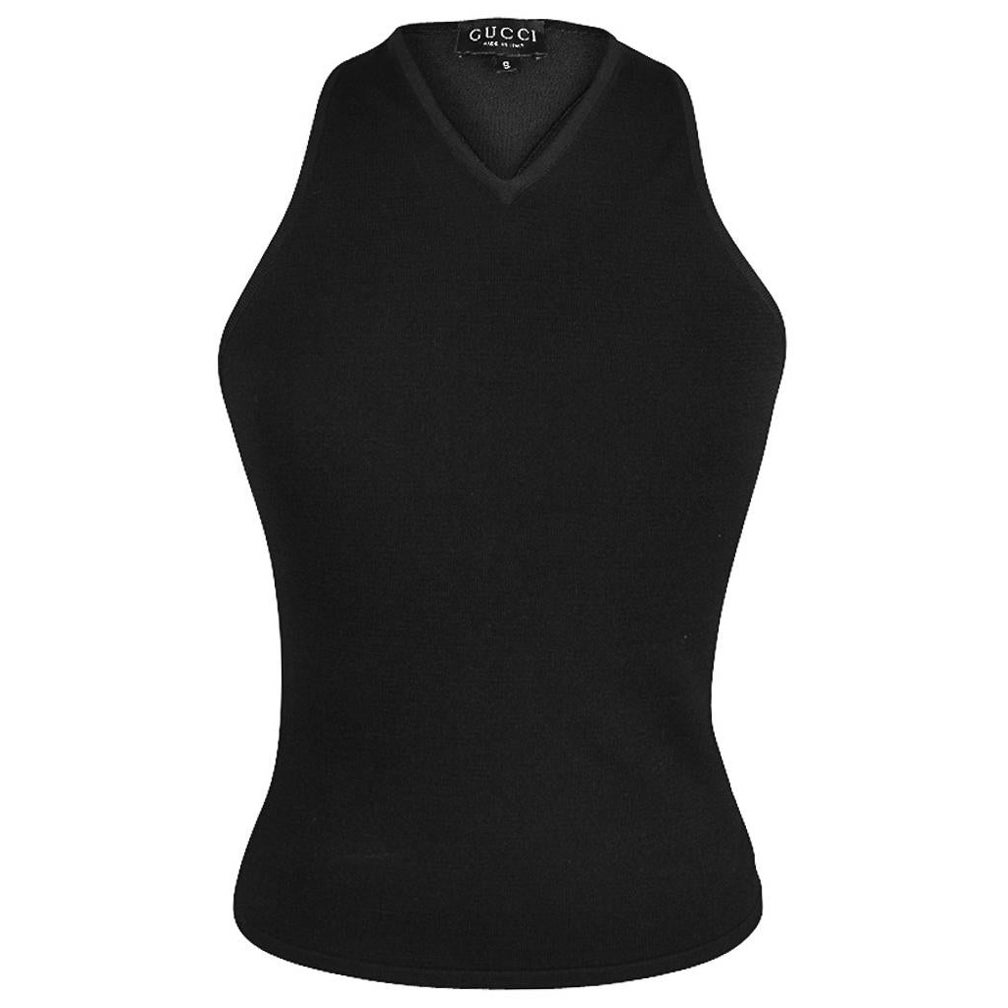 Gucci Black Racerback Vintage Black Top S For Sale