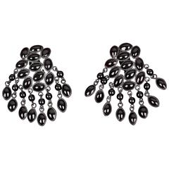 Tom Ford black pate de verre bouquet earrings 3