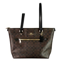 Used Coach Tyler monogram tote bag, brown and black 