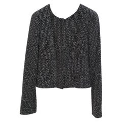 Chanel 08A Black White Tweed Blazer Jacket