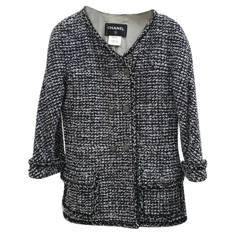 CHANEL 2014 Double Breasted Tweed Jacket at 1stDibs