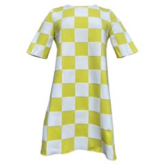 LOUIS VUITTON Pastel Monogram Shirt Dress Pale Yellow. Size 40