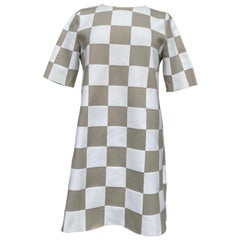 Louis Vuitton SS13 midi beige check dress 