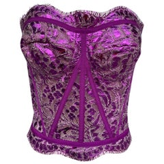Dolce & Gabbana Rosa Metallic-Spitze-Bustier