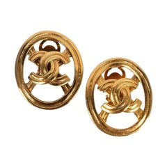 Chanel Gold Metal Earrings, Spring-Summer 1996