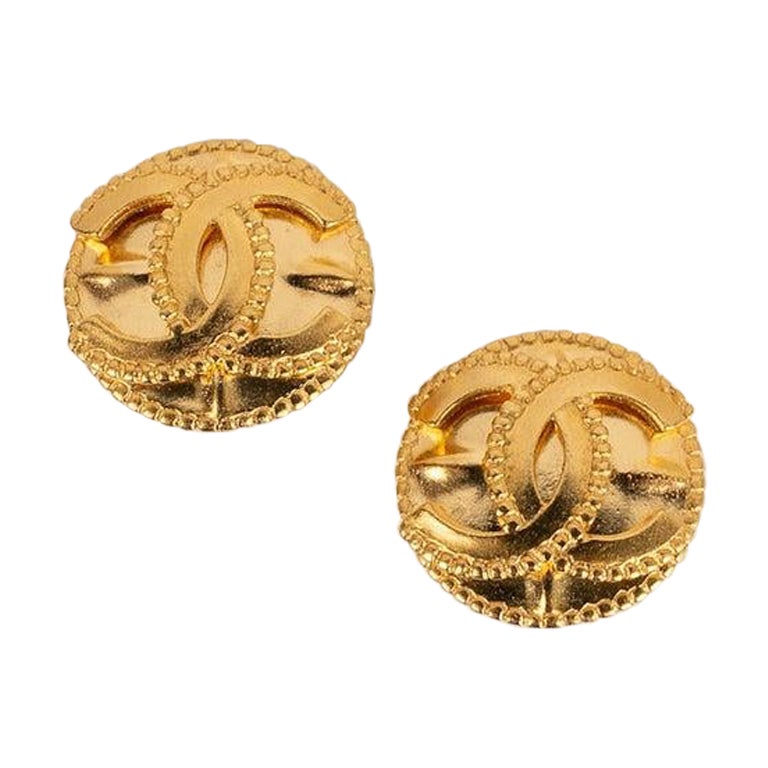 Chanel Metal/Diamantes Earrings Gold/Silver/Crystal in Gold Metal - US