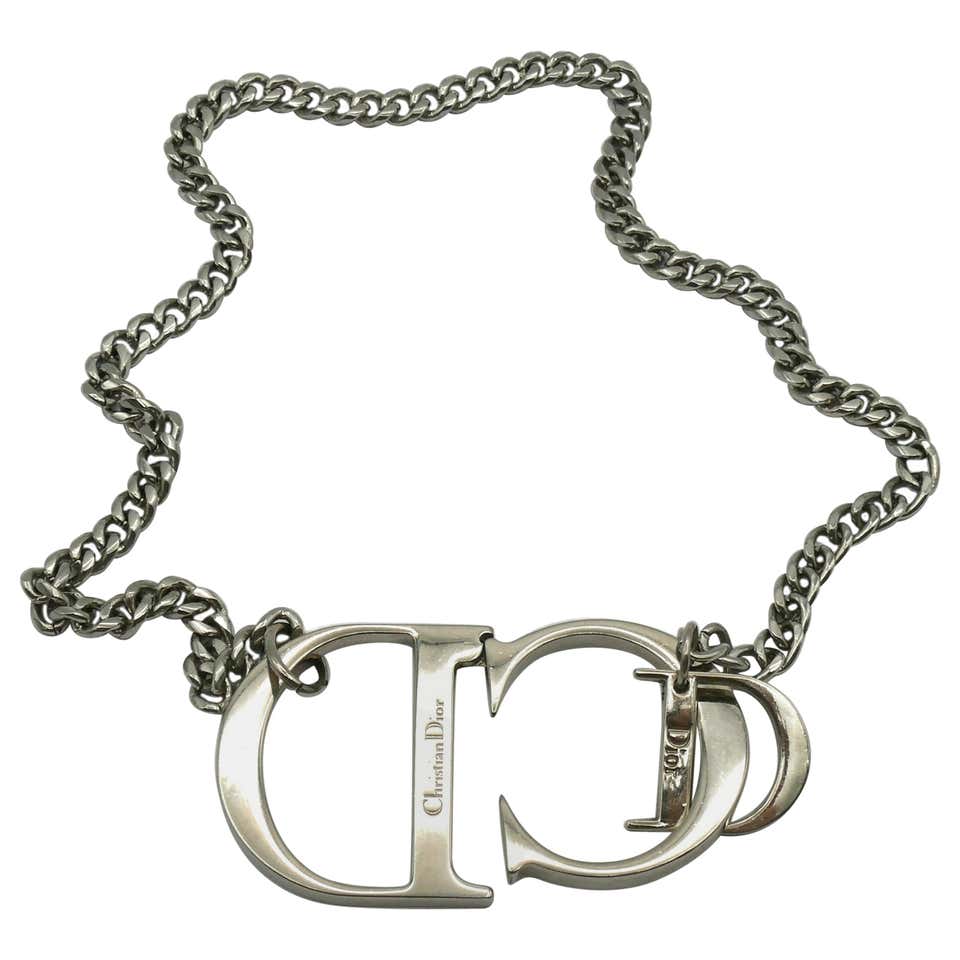 Christian Dior Gold Toned CD Chain Necklace For Sale at 1stDibs | cd ...