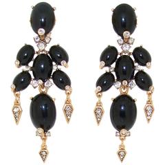 Black Chandelier Earrings by Oscar De La Renta