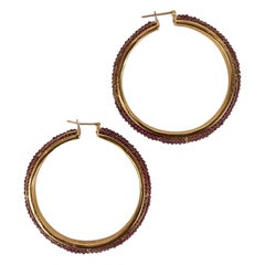 Goossens Creoles-Ohrringe aus goldenem Metall und Perlen
