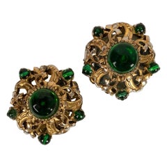 Chanel Golden Metal Clip Earrings From the Coco Chanel Period