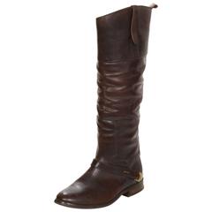 Golden Goose Brown Distressed Leather Boots Sz 36