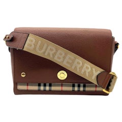 Used Burberry Leather Note Crossbody Bag