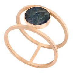 Bague double en or et jade néphrite, exquise et intemporelle, taille 8