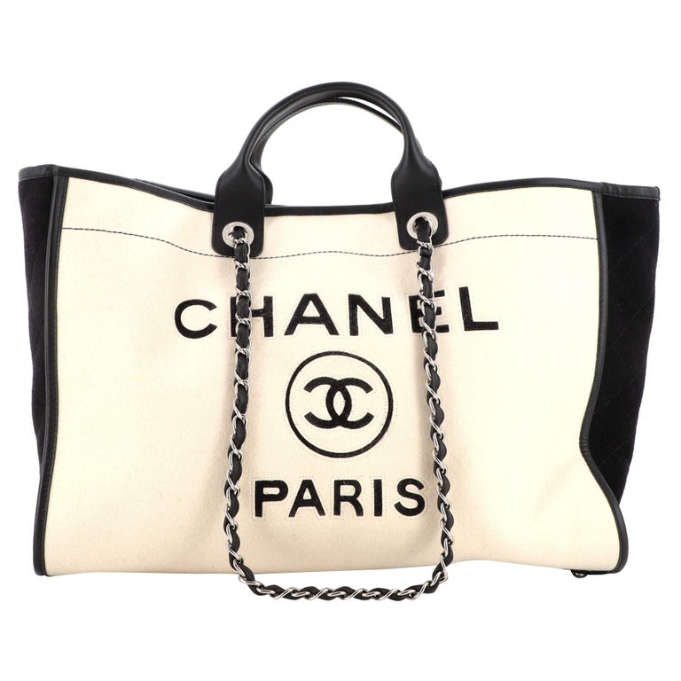 Chanel Deauville Tote Wool Felt Large at 1stDibs