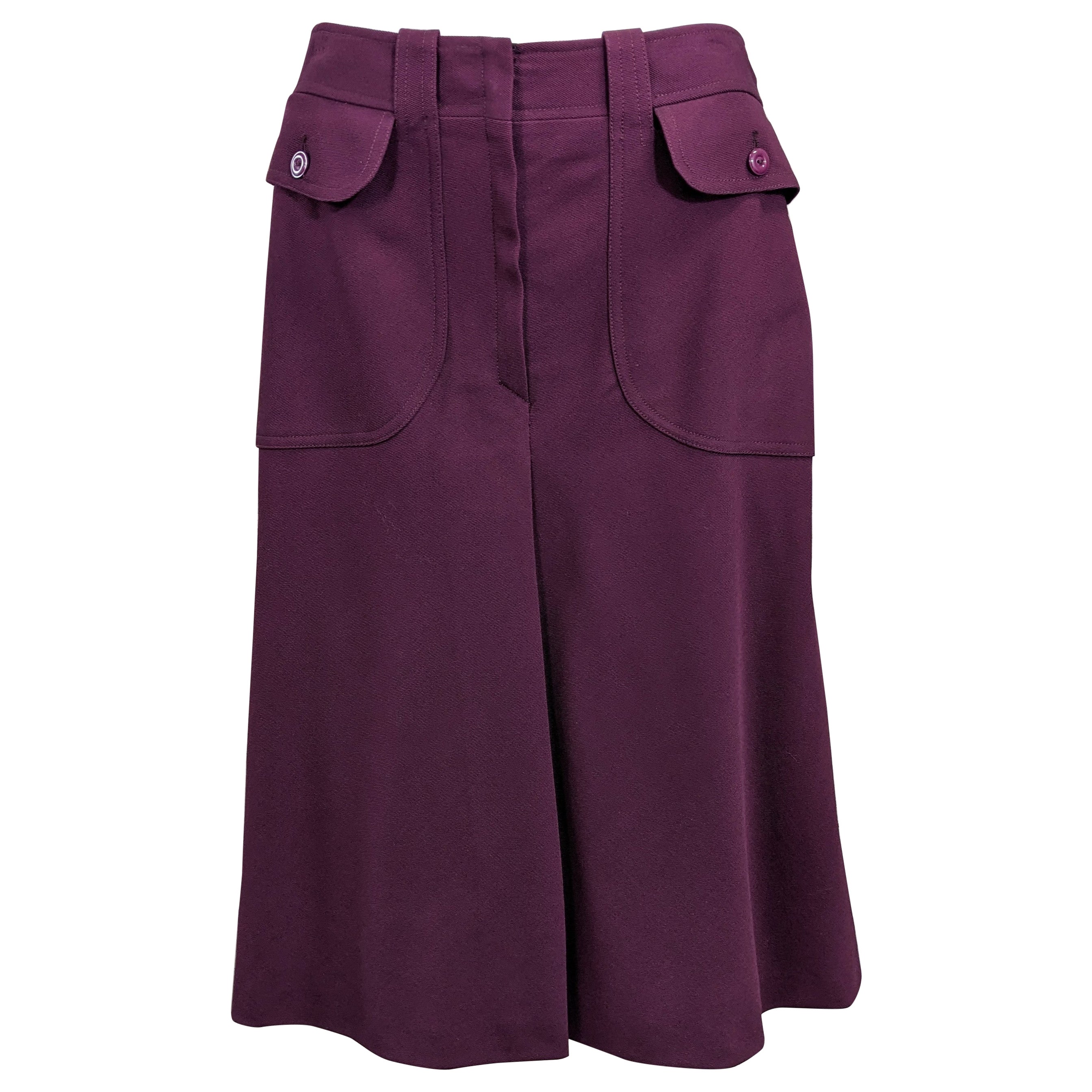 Cacharel Wool Twill A Line Skirt For Sale