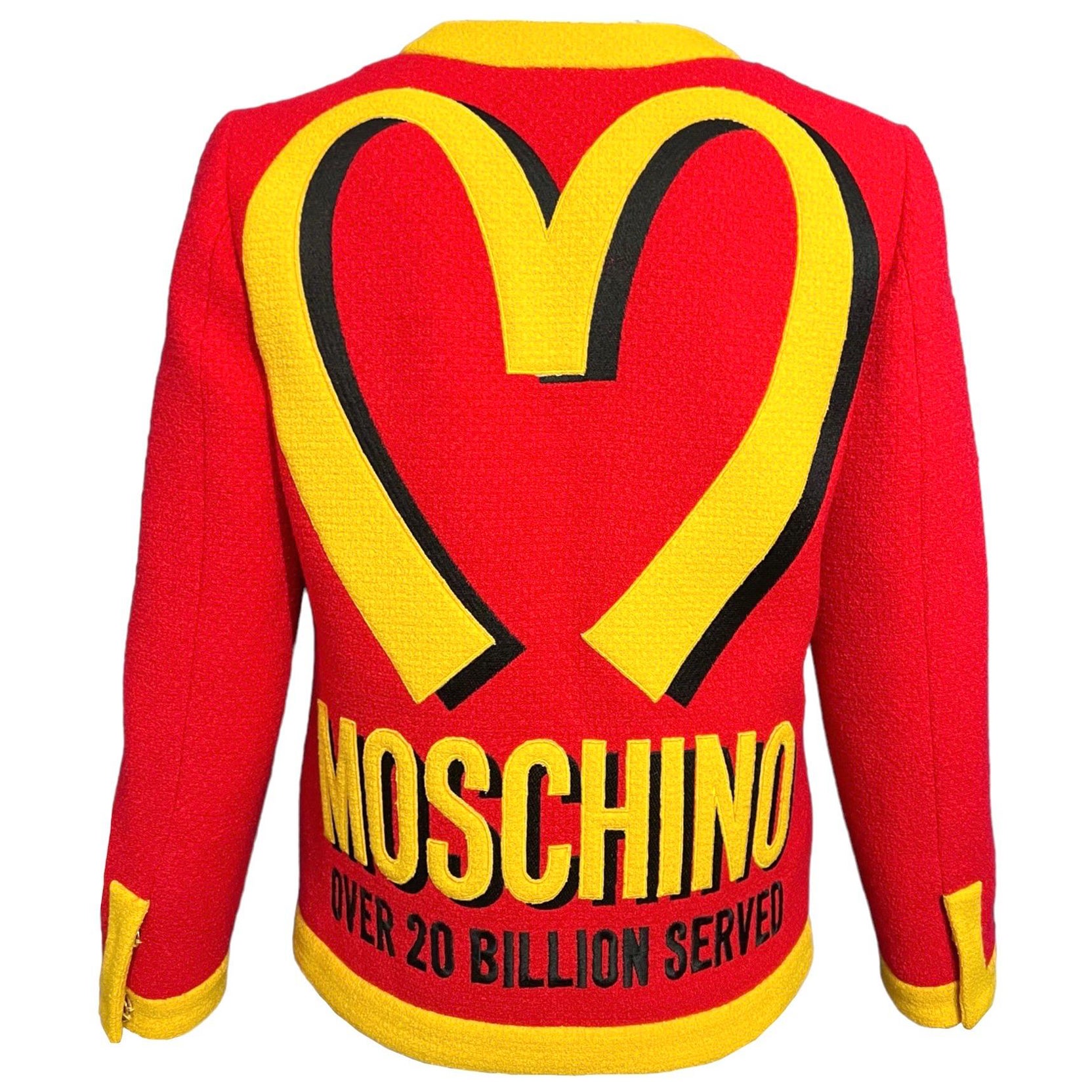 Moschino Couture McDonalds Runway Tweed Blazer F/W 2014 For Sale