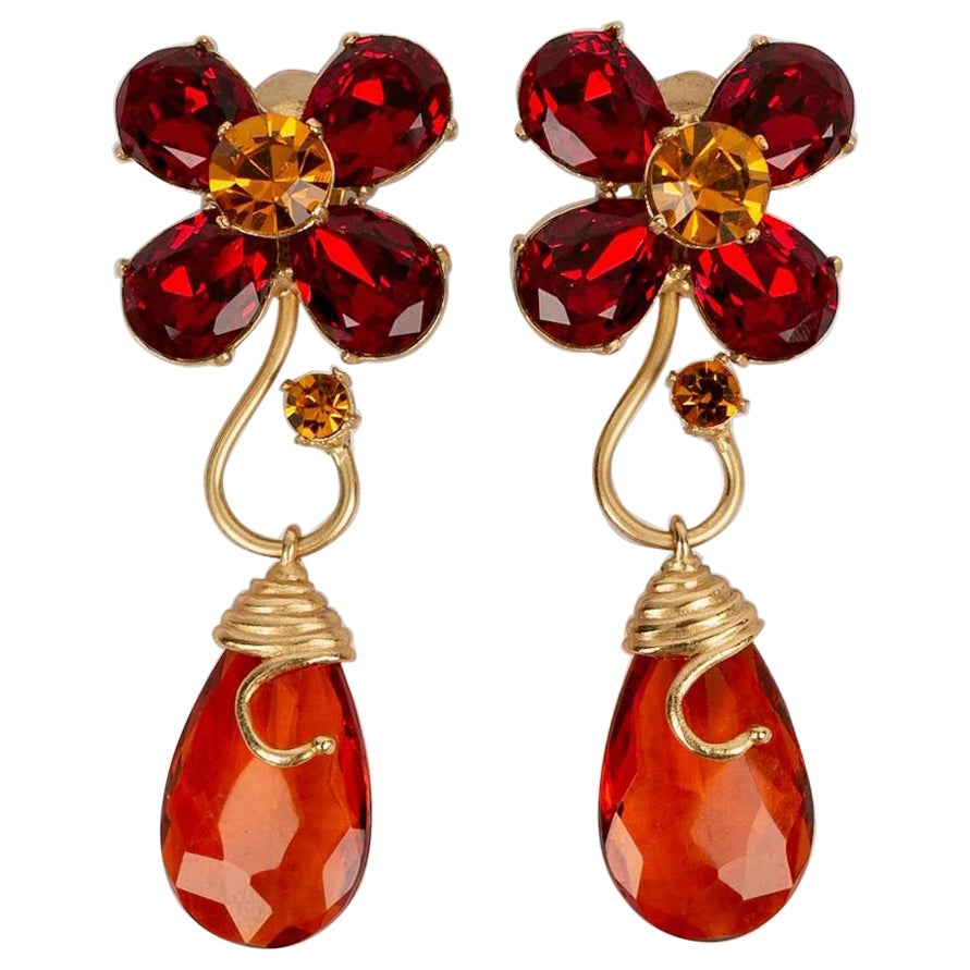 Yves Saint Laurent Flower Earrings