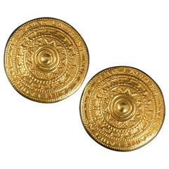 Yves Saint Laurent Gold Shield Earrings