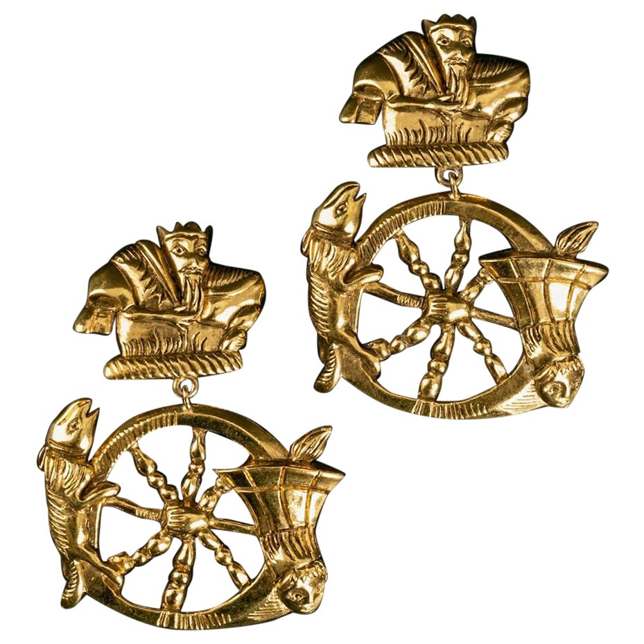 Isabel Canovas Wheel of Fortune Earrings For Sale