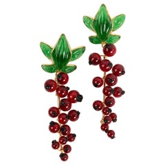 Augustine Red Glass Paste Gooseberries Earrings