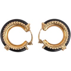 Pendientes de aro con clip de madera Goossens
