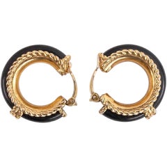 Goossens Wooden Clip-on Hoop Earrings