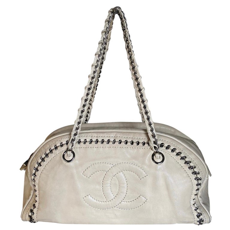 Chanel beige bowling Bag For Sale at 1stDibs