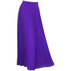 Playful 1980's Micro Pleated Purple Georgette Skirt With Orange Lining