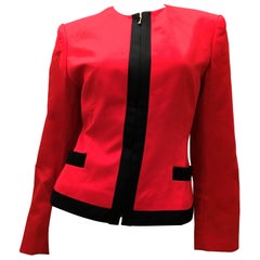 Lolita Lempicka Red Zip-Up Jacket with Black Trim