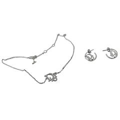 Dior 3 pieces jewlery Set: Necklace and earring