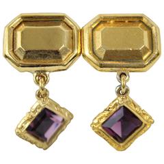 Nice Yves saint Laurent Vintage Earring with purple stone 10