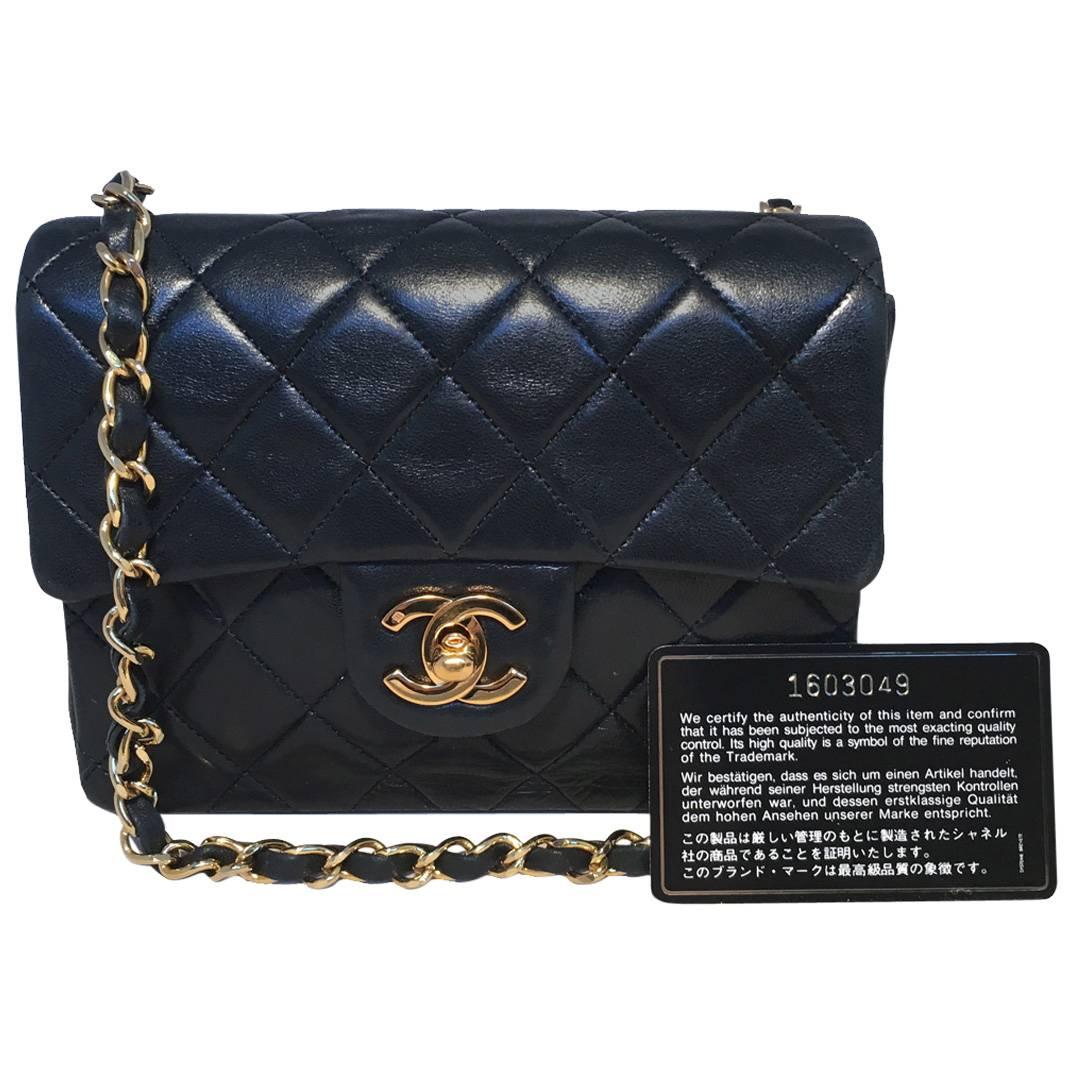 Chanel Black Leather Mini Flap Classic Shoulder Bag
