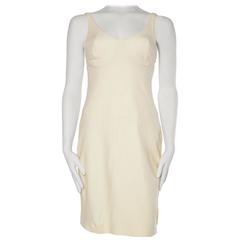 Gianni Versace Versus Stretch Cream Underwire Dress with Slit