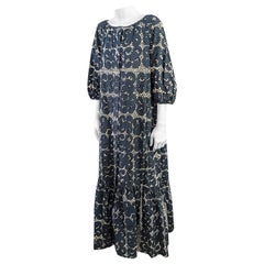 Marimekko Maxi-Kleid mit Rüschen aus Baumwollfalten