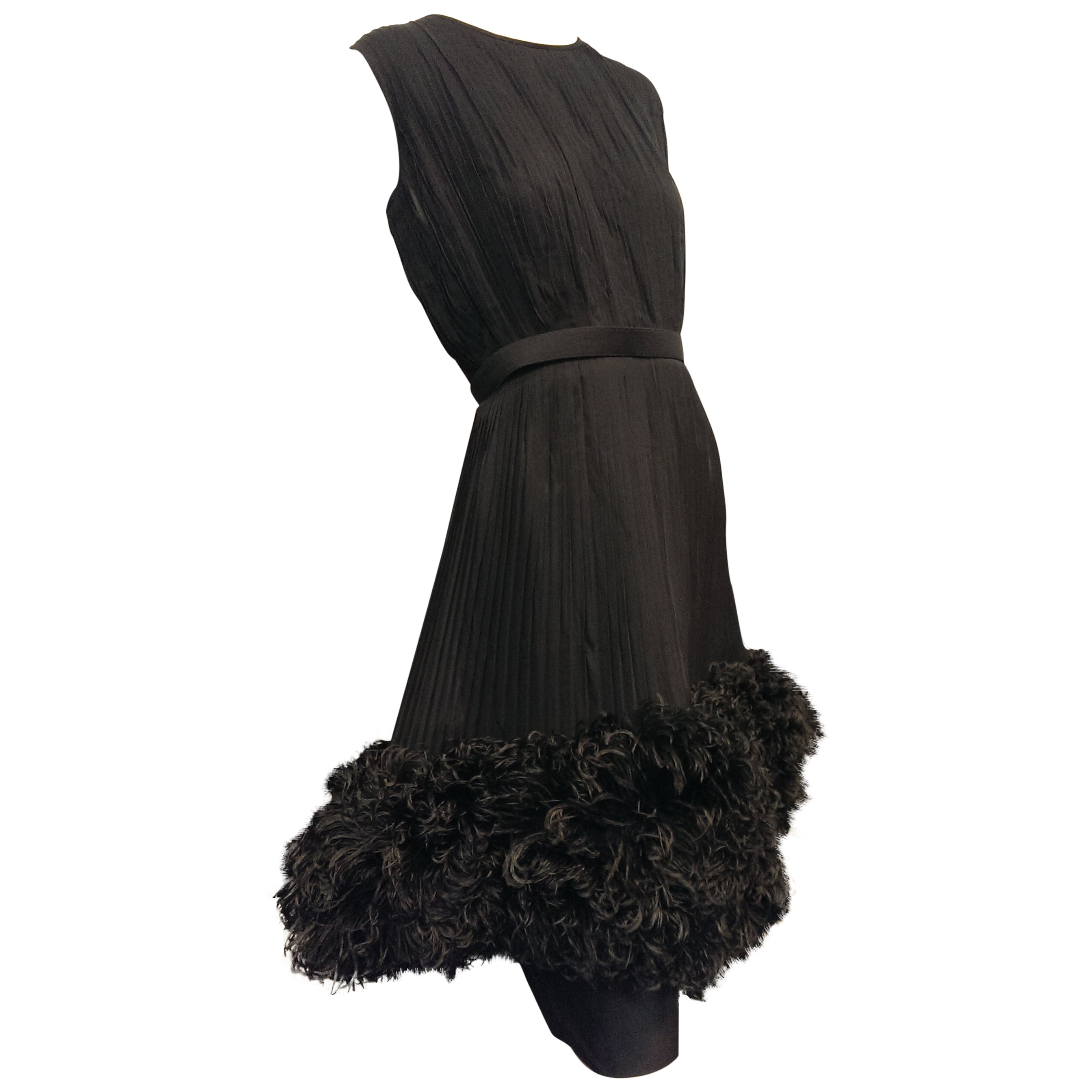 Black Peplum Chiffon Dress