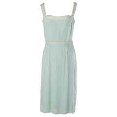 Vintage Pale blue fully beaded cocktail dress Circa 1960