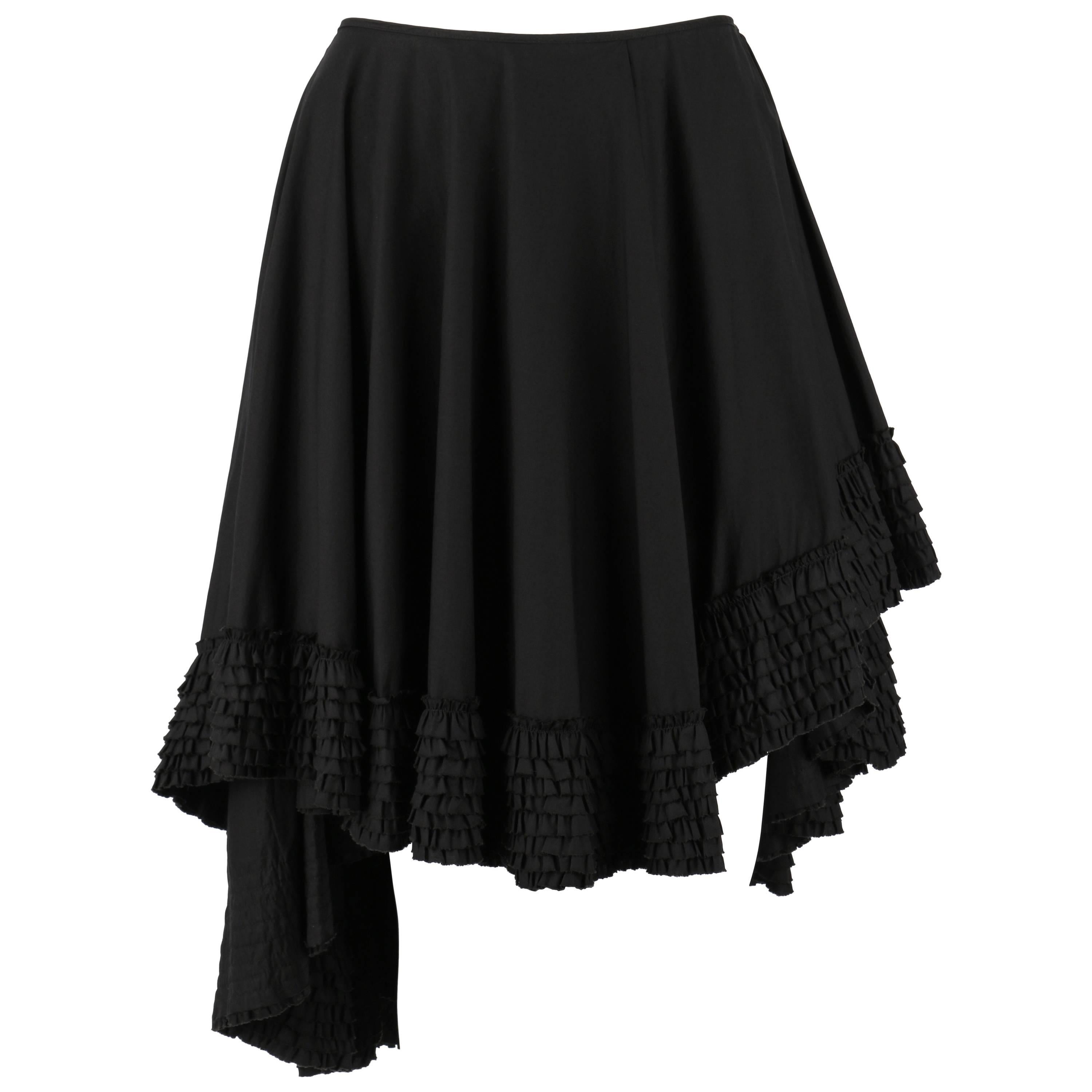 ALEXANDER McQUEEN S/S 2002 "Dance of the Twisted Bull" Black Asymmetrical Skirt For Sale