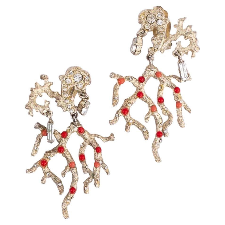Christian Lacroix Silver metal Clip-on Earrings For Sale