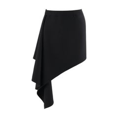 ALEXANDER McQUEEN S/S 1999 "No. 13" Black Asymmetrical Draped Ruffle Mini Skirt